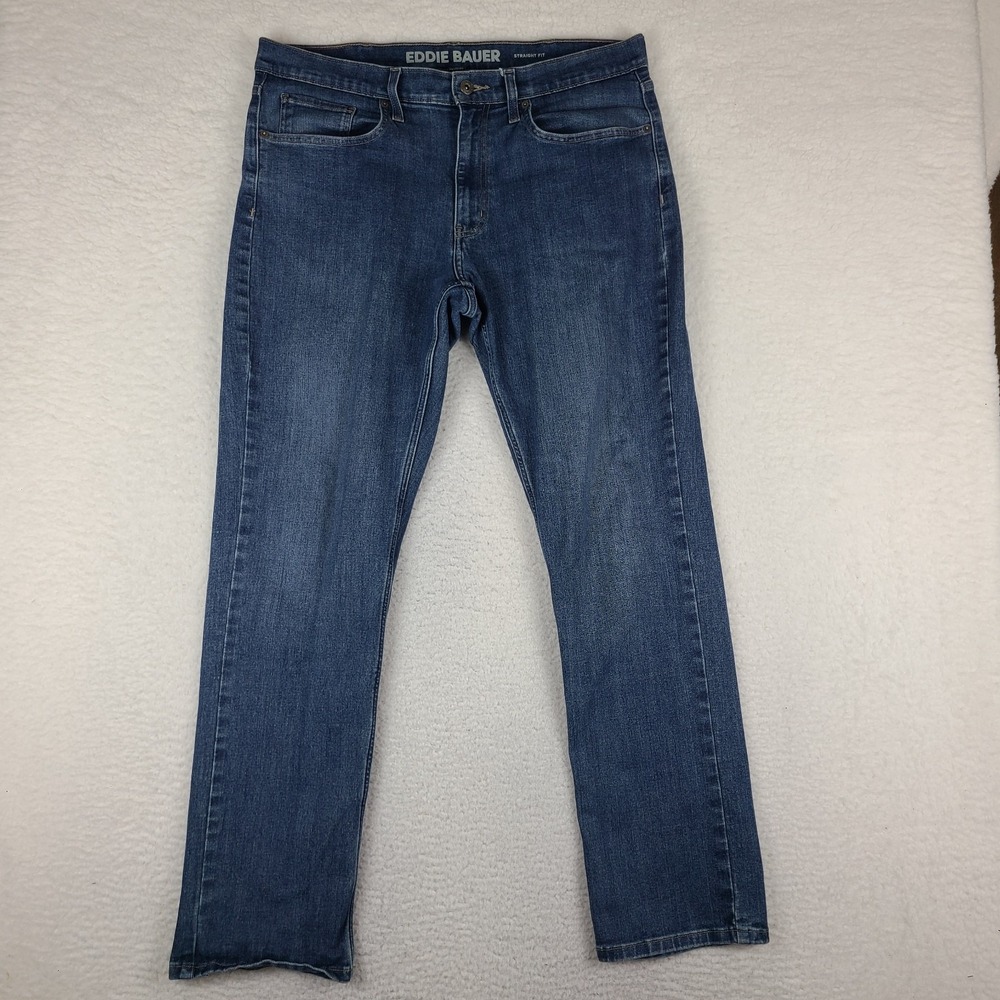 Eddie Bauer Jeans Mens 36x34 Blue Straight Fit Medium Wash Denim